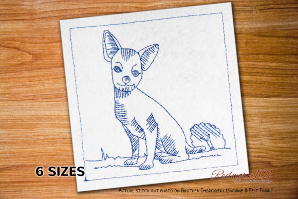 Chihuahua Dog Lineart: A Thoughtful Embroidery Choice