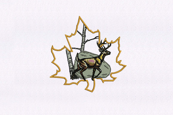 Deer in a Maple Leaf