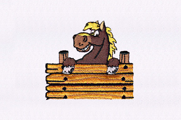 Smiling Horse Embroidery Design