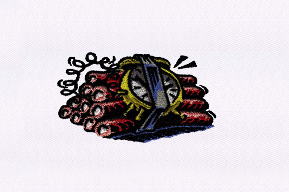 Ticking Time Bomb: A Bold, Playful Military Embroidery Design