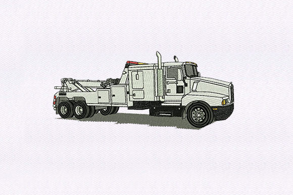 White Truck Embroidery Design